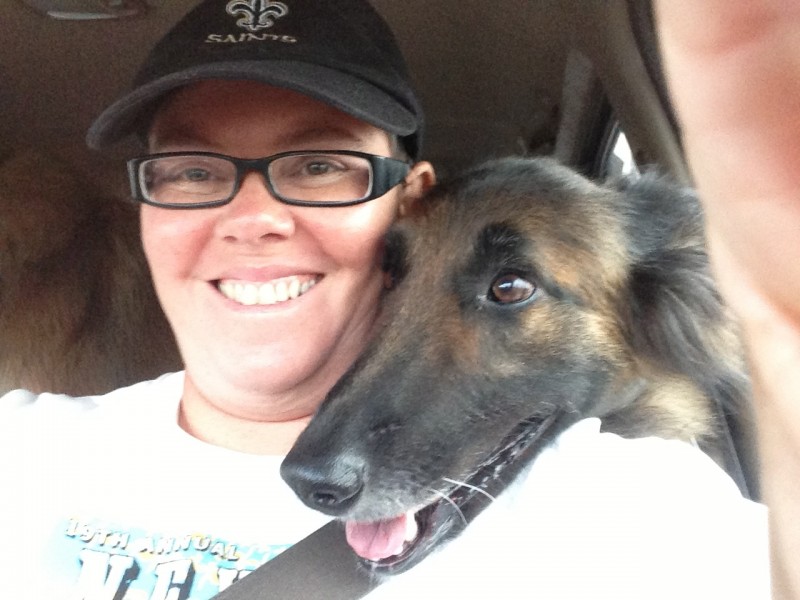romeo resting his head on my shoulder while i drive